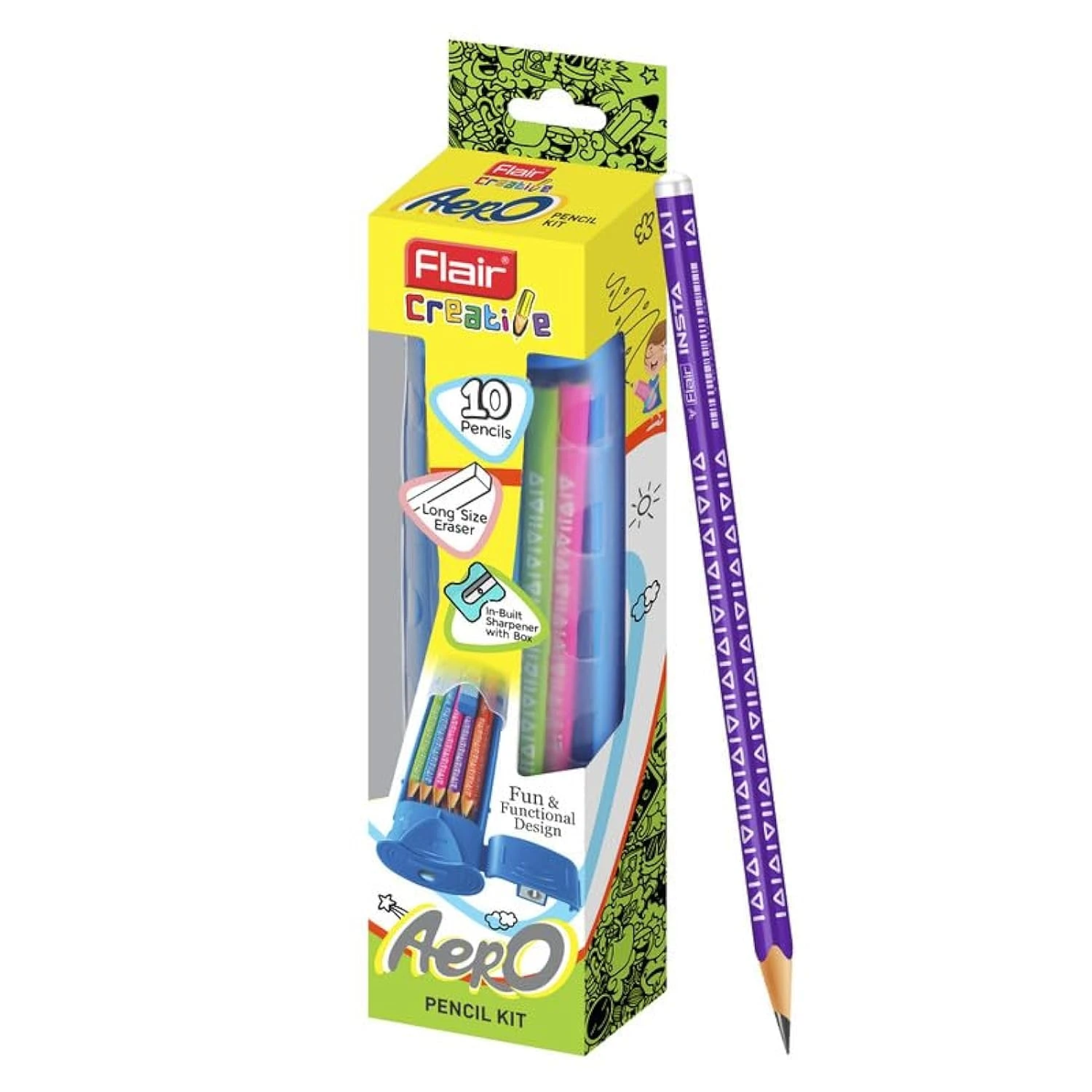 Aero Pencil Kit (Set of 12 Multicolor)