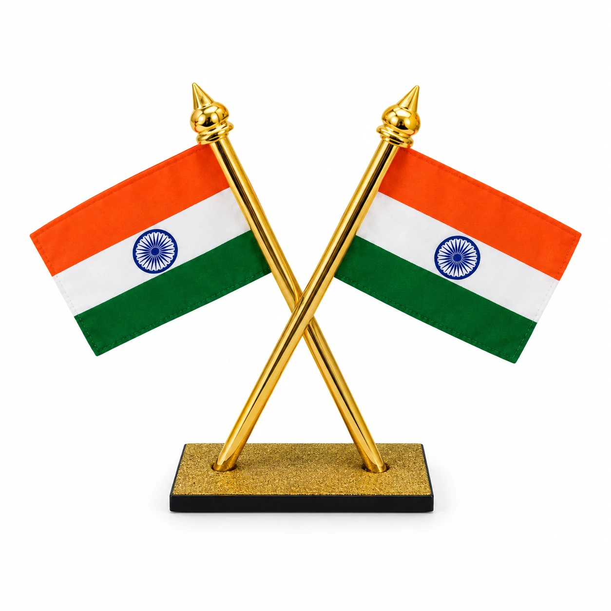 RDS Double Indian National Flag Cross Stand
