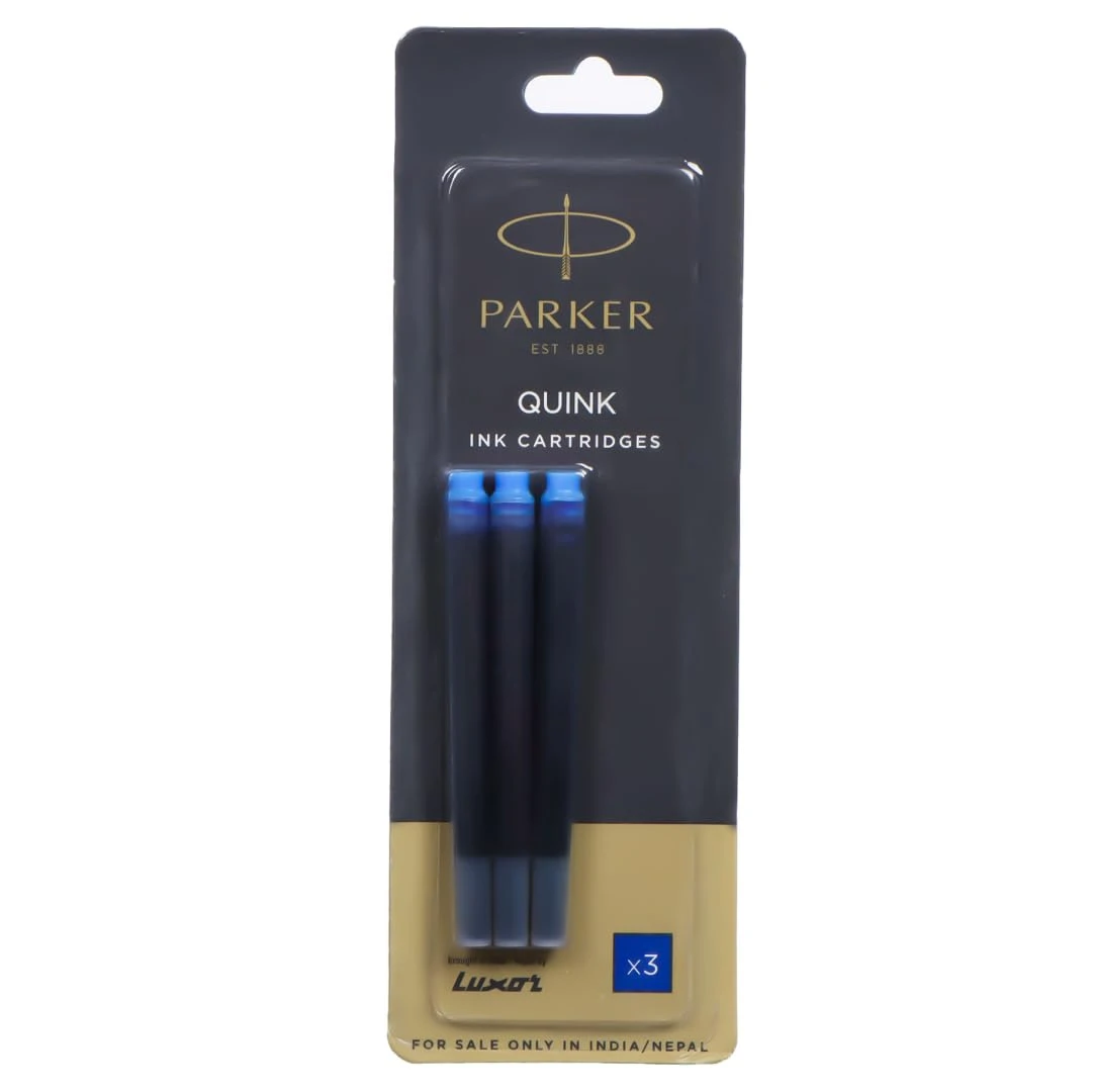 Parker Quink INK Catridge Blue 3 Pic 1 Pack