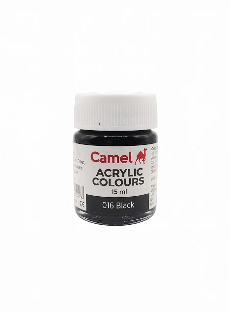 Camel Acrylic Colours 15 ml - 016 Black