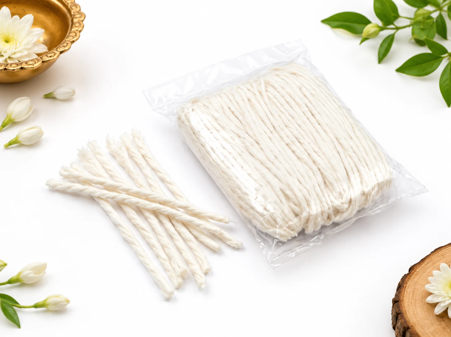 Hanumanta Twisted Long Cotton Wicks for Daily Puja & Aarti