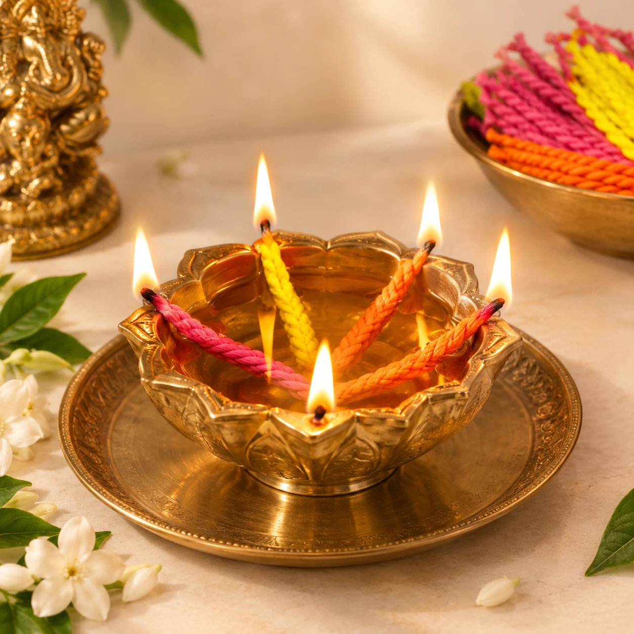 Hanumanta Multicolor Cotton Wicks for Diya|Long Cotton Wicks/ Diya/Jyot Batti
