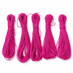 Pure Handmade Mithila Janeu (जनेऊ) &ndash; Pink Colour | Traditional Sacred Thread for Puja &amp; Religious Rituals &ndash; Pack of 5