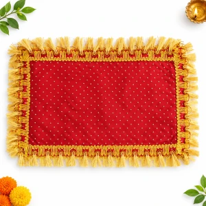 Red Golden Chunri for Goddess (9 x 5 CM) - Pack of 2